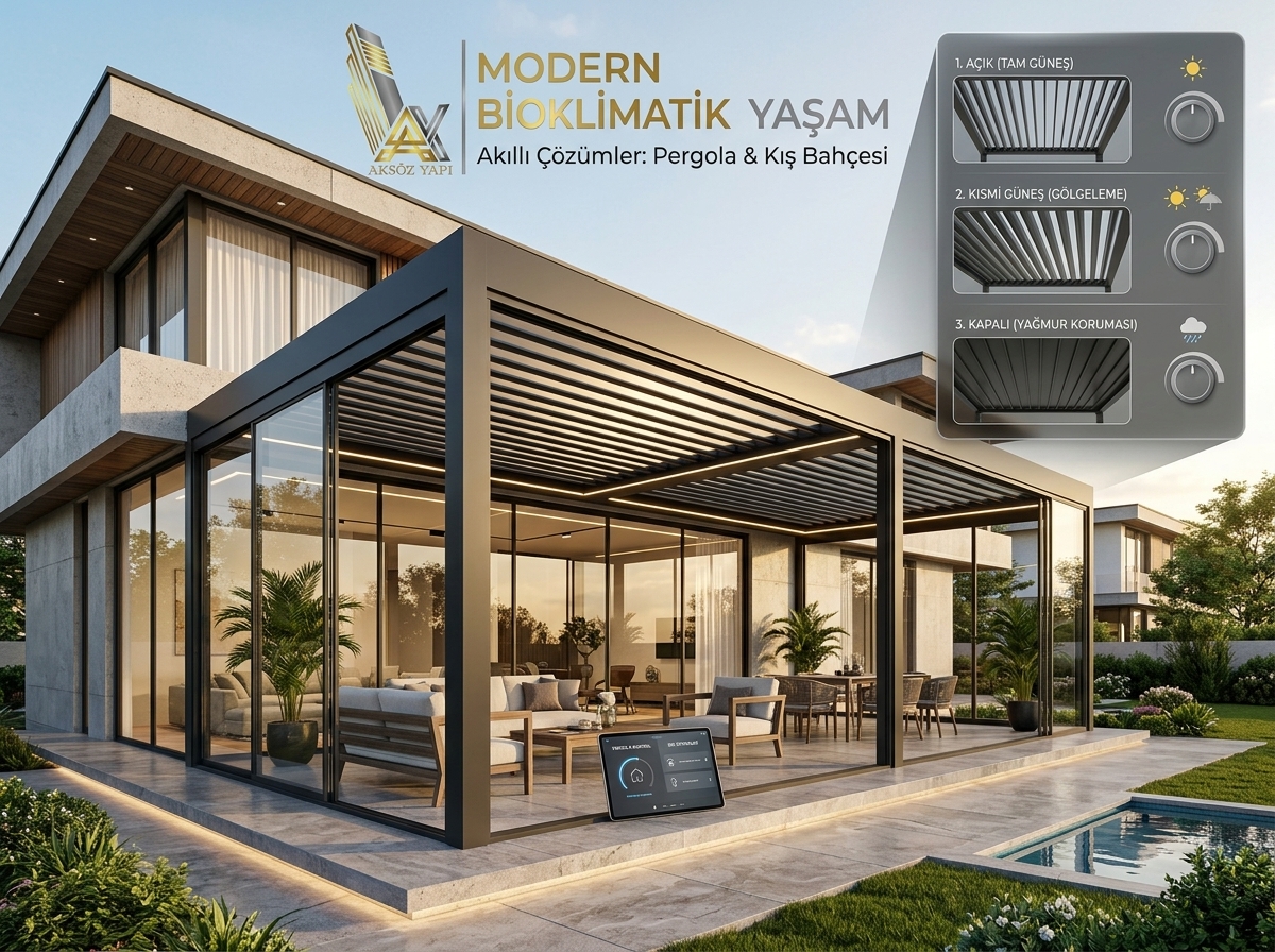 rolling roof kış bahçesi açılır tavan detayı